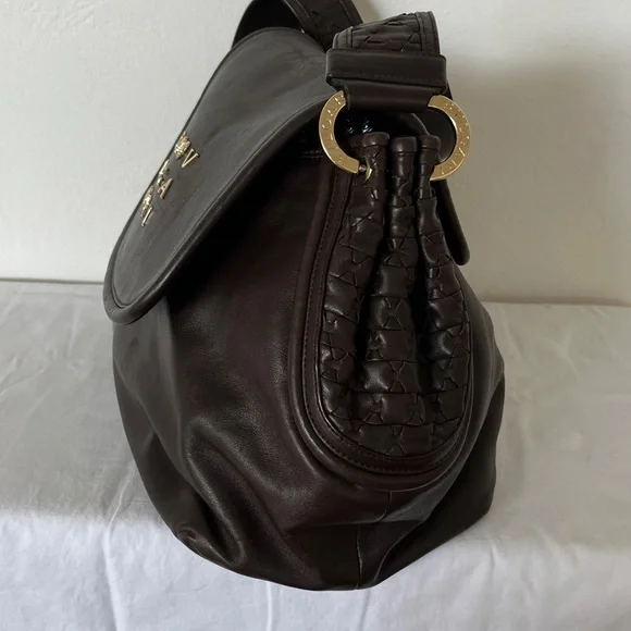 Bvlgari Brown Leather Hobo Shoulder Bag - Picture 4 of 15